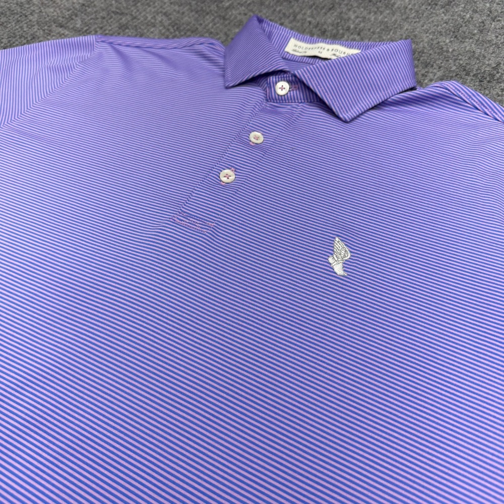 Holderness & Bourne The Perkins Polo Shirt Mens Medium Blue Purple Striped Golf